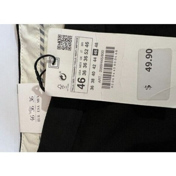 NEW ZARA MAN BLACK CHINo trousers  PANTS Trousers Size USA 36 #2069 445 - Picture 3 of 6